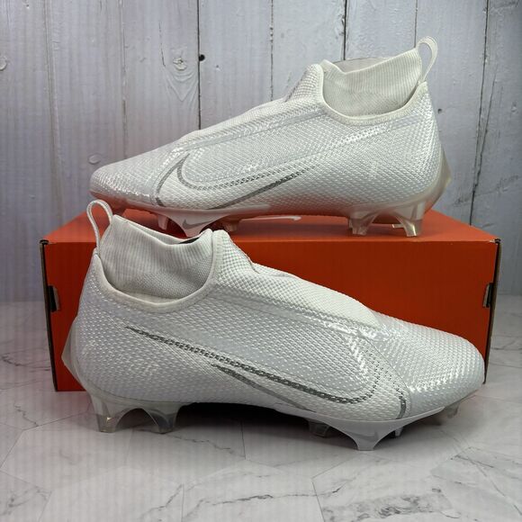 Mens Sz 9 Nike Vapor Edge Pro 360 Triple White/Chrome Football Cleats AO8277-108 main image 16